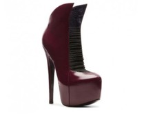 ZIGI NY LONDON TRASH CRIME PATENT LEATHER STRAPPY WEDGE BOOTIE 6.5 US/ 37 EU picture