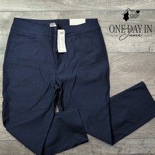 Chico's So Slimming Brigitte Slim Crop Pants Navy Blue Stretch NWT Size 10 picture