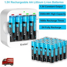 1.5V USB Rechargeable AA Lithium Battery 3500mwh Li-ion Batteries Charger Lot picture