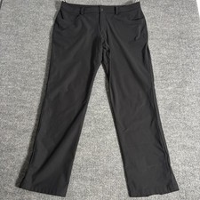 Lululemon ABC Pants Mens 38 Black Classic Straight Leg Technical Trousers picture