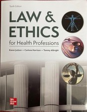 Law & Ethics for Health Professions, Karen Judson picture