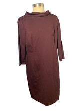 New Talbots Dress Shift  Women's 14 Cowl Neck 3/4 Sleeve Office Classic NWT picture