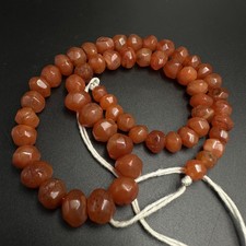 Vintage Himalayan Tibetan Carnelian Faceted Agate  Beads Necklace  picture