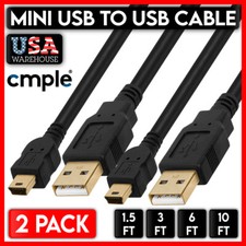 2 Pack Mini USB Cable USB Mini Data Lead Charging Cord Phone Camera PSP Arduino picture
