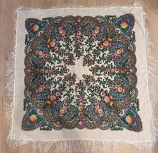 Flower Theme Shawl Scarf NWOT picture