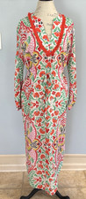 Boden Fringe Trim Detail Kaftan Maxi Dress NWT US 8 Bright Papaya Orange Green picture