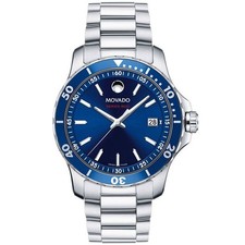 Movado Series 800 2600137 Blue Dial 40mm Swiss Quartz Stainless Steel Watch picture