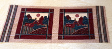 Vintage Cranston Set of 2 Pillow Fabric Panel Bayberry Farm Calico Print Cotton picture