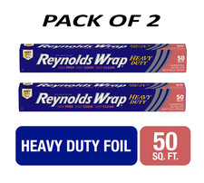 Reynolds Wrap Heavy Duty Aluminum Foil, 12 Inch Wide, 50 Sq. Ft 2 Pack picture