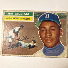  1956 Topps Jim Gilliam #280 Brooklyn Dodgers Baseball Card Set Filler picture