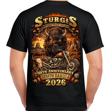T-Shirt 2026 Sturgis Motorcycle Rally Wild and Free No Harley picture