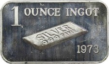 1973 Crabtree Mint 1 oz Silver Bar Ingot Paradise California .999 Fine picture