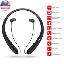 Sweatproof Neckband Headset Wireless Bluetooth Retractable Headphones Earbuds picture