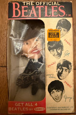 VINTAGE 1964 REMCO BEATLES GEORGE HARRISON DOLL WITH GUITAR IN ORIGINAL BOX. picture