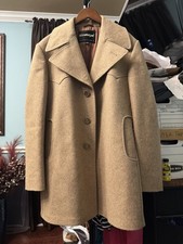 Vintage Stratojac Tan Men’s Wool Collared Coat Sz 40 Western picture