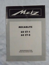 Rare - Metz Mecablitz 60 CT-1 / 60 CT-2 Owners Manual picture
