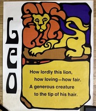 Vintage 1970s Psychedelic Leo Zodiac Poster Large Retro Astrological Rare Print picture