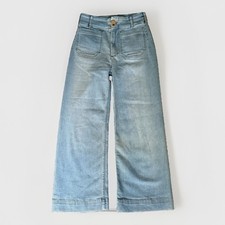 Maeve Anthropologie COLETTE Jeans Size 27 Ankle Wide Leg High Rise Light Wash picture