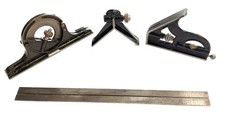 Vintage L.S.S. Co. Starrett 4-Pc Combination Square Set 12