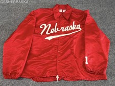 Vintage 70s Nebraska Huskers Satin Coach Jacket W.A. Goodman & Sons USA Sz XXL picture