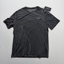 Castore Core Tech Tee Men's L Black Zebra Print Performance Athletic Shirt NWT picture