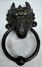 Toscano Dragon Head Door Knocker Metal Dungeon Medieval Gothic picture