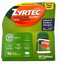 ZYRTEC ALLERGY IN BOX. 10 MG 180 CT. 2 BOXES IN EACH LOT. EXP  5/2028 picture