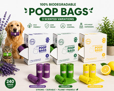 Dog Poop Bags Dog Waste Bags Unscented Lemon Lavender 16 Refill Rolls 240 Count picture