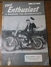 Vtg 1956 Harley Davidsons Enthusiast Motorcyclists Bike Racing Magazine Elvis AD picture