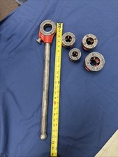 Vintage Ridgid 0-R Pipe Threading Ratchet Head  W/ 4 Threaders picture