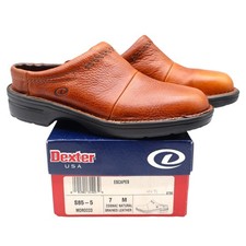 Dexter Escapes Morocco Mules Womens 7 Vintage Cognac Grained Leather Slip On USA picture