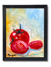 Guajardo Art Tomatoes 10X8 Original Canvas Impressionism Handmade Home Decor picture