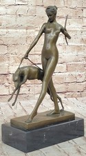 Diana the Huntress Goddess Hunting Handmade Bronze Figure Sculpture Nude Artwork picture