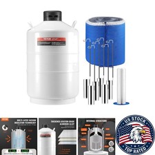 20L Aluminum Liquid Nitrogen Tank with 6 Canisters & Carry Bag for Safe Storage picture