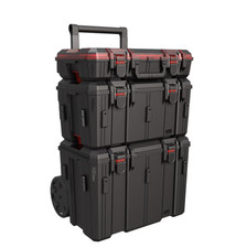 Hyper Tough Hyper Stack 3-Piece Modular Rolling Toolbox System, Black picture