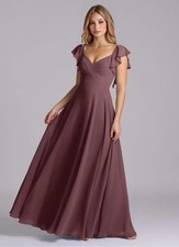 NWT Azazie Leilani in Sangria Chiffon 16/18 picture