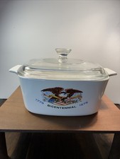 Bicentennial Corning Ware 1776-1976 Eagle A-1 1/2-B Casserole Square W/lid picture
