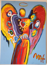 PETEX MAX 28x20 in. Painting on canvas (angel heart) signed & stamped. Pop art picture