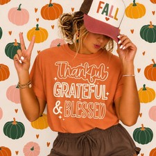 Thankful, Grateful, Blessed T-Shirt Comfort Color For Women picture