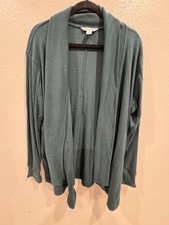 Athleta Pranayama Restore Rib Wrap Cardigan Dark Teal Green Medium picture