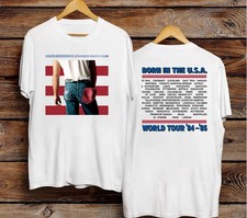 Bruce Springsteen Born In The USA World Tour 1984 1985 Double Sided Tee picture