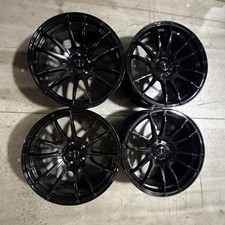 Used 18x8.5 Vors TR10 5x114.3 35 73.1 Gloss Black Wheels set-4 picture