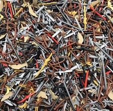 LEGO BULK LOT OF 50 NEW MINIFIGURE CASTLE WEAPONS SWORDS AXES GUNS MORE picture