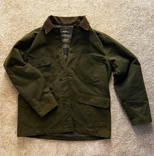 Buck Mason Dry Waxed Canvas Highland Jacket Men’s Large Olive Wool Lined picture