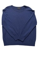 Nili Lotan Sweater Womens S Blue 100% Cashmere Crew Neck Relaxed Knit Pullover picture