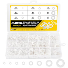 1200Pcs Nylon Flat Washers for Screws Bolts, White Plastic Washers, M2 M2.5 M3 M picture
