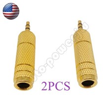 NEW 2PC Stereo Headphone Audio Adapter 6.35mm 1/4