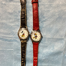 Vintage Lorus Disney Mickey & Minnie Mouse Quartz Wristwatches Lot of 2 picture