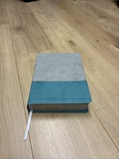 The Jeremiah Study Bible, NKJV Leatherluxe Gray/Teal - DIRTY COVER GOOD PAGES picture