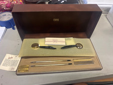 Vintage 90’s CROSS 5206 10K Gold filled.Walnut  Pencil Desk Set New Old Stoc picture
